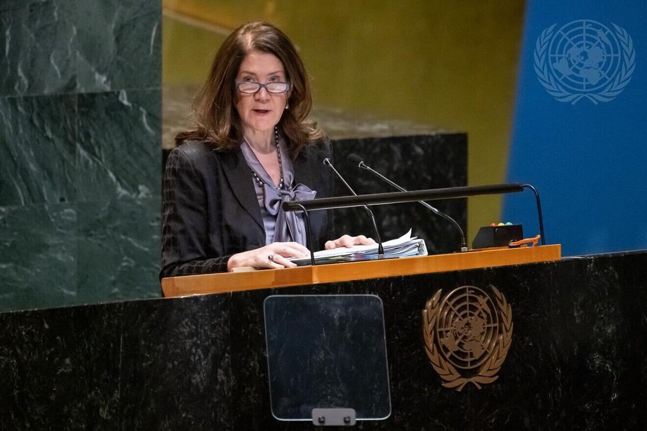 Dorothy Shea, interim U.S. envoy to the United Nations, addresses the 20th plenary meeting of the resumed U.N. General Assembly Eleventh Emergency Special Session of the General Assembly on Ukraine, Feb. 24, 2025. Credit: Manuel Elías/U.N. Photo.