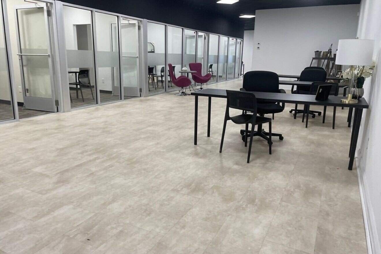 Gratz College's Jenkintown headquarters has office space and room for small community gatherings. Photo by Brian Kroker, 
 Lindy Properties.