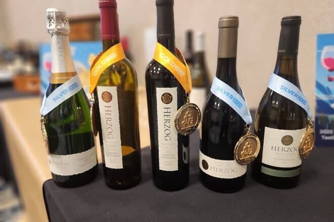 Some of the 2025 winning kosher wines available for Passover. Credit: Royal Wine Corp.