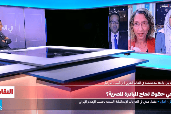 Idit Bar being interviewed on "France 24 Arabic." Credit: Courtesy.