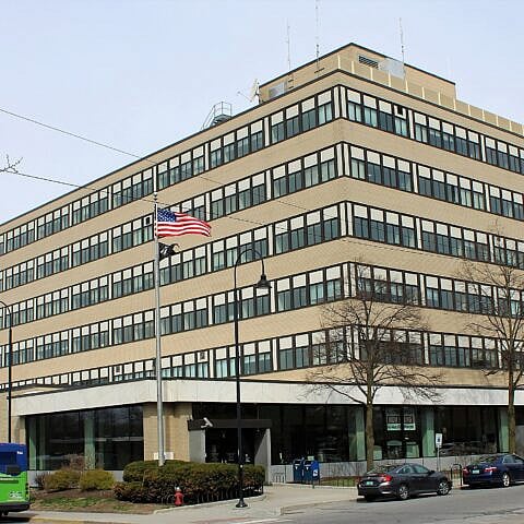 The Federal Building, Post Office, and Courthouse, located in downtown Burlington, Vt., April 25, 2022. Credit: Farragutful via Wikimedia Commons. The Federal Building, Post Office, and Courthouse, located in downtown Burlington, Vt., April 25, 2022. Credit: Farragutful via Wikimedia Commons.
