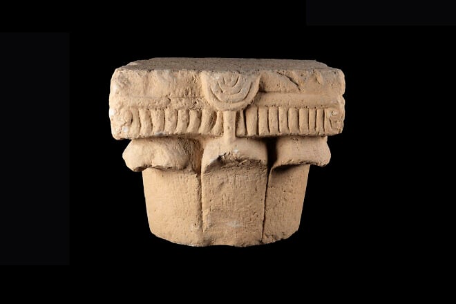 This 1,500-year-old stone capital is the only one of its kind in the world, according to Israel Antiquities Authority researchers. Photo: Evgeni Ostrovsky, Israel Antiquities Authority.