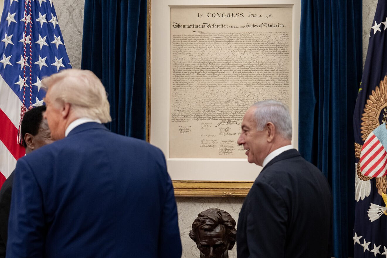 U.S. President Donald Trump and Israeli Prime Minister Benjamin Netanyahu meet at the White House, April 7, 2025. Credit: Emily J. Higgins/White House.