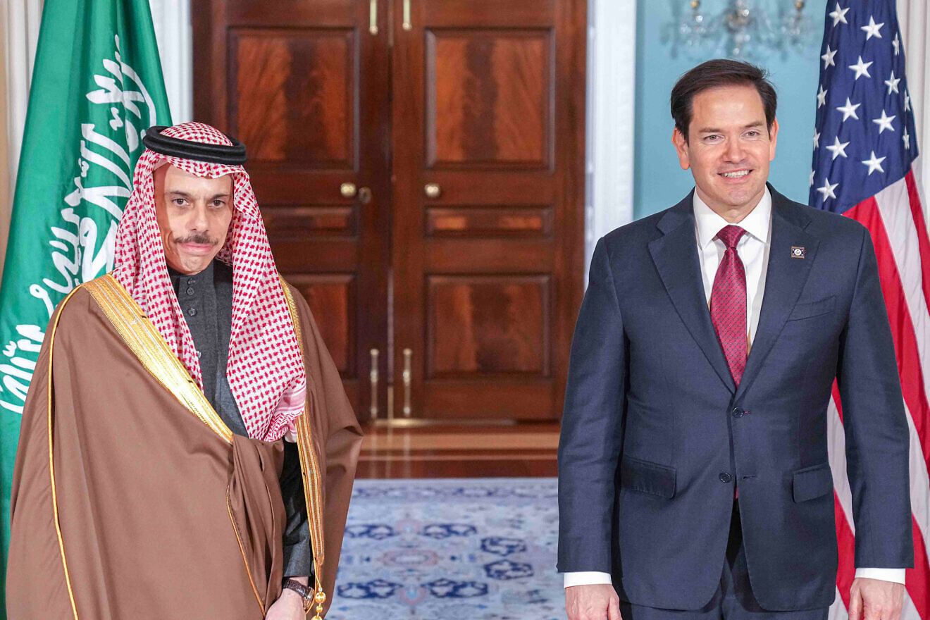 U.S. Secretary of State Marco Rubio meets with Saudi Foreign Minister Faisal bin Farhan Al Saud at the Department of State in Washington, D.C., April 9, 2025. Credit: Freddie Everett/U.S. State Department.