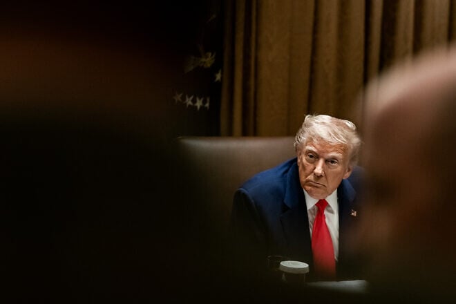 U.S. President Donald Trump holds a cabinet meeting in the Cabinet Room of the White House, April 10, 2025. Credit: Molly Roberts/White House.