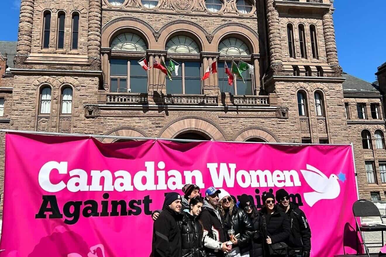 Canadian Women Against Antisemitism hold a rally in Toronto on March 25, 2024. Credit: Canadian FSWC.