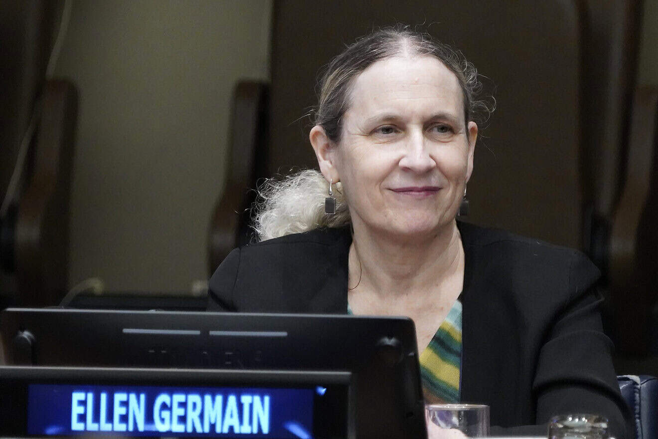 Ellen Germain, U.S. special envoy on Holocaust Issues listens during a panel before “The U.S. and the Holocaust” screening at United Nations in New York City on Feb. 9, 2023. Photo by John Lamparski/Getty Images.