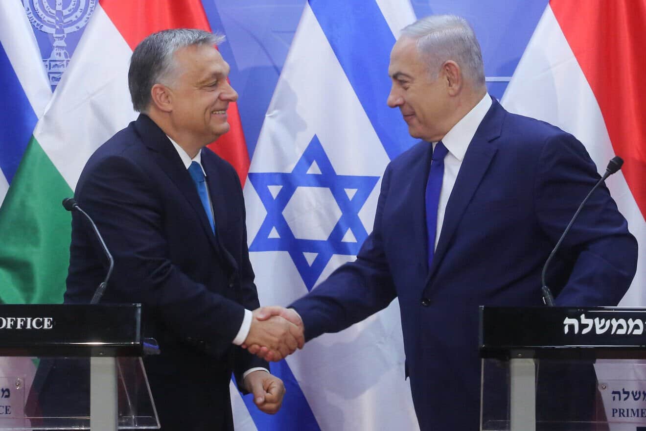 Israeli Prime Minister Benjamin Netanyahu holds a joint press conference with Hungarian Prime Minister Viktor Orban, at the Prime Minister's Office in Jerusalem, on July 19, 2018. Photo by Marc Israel Sellem/Pool.