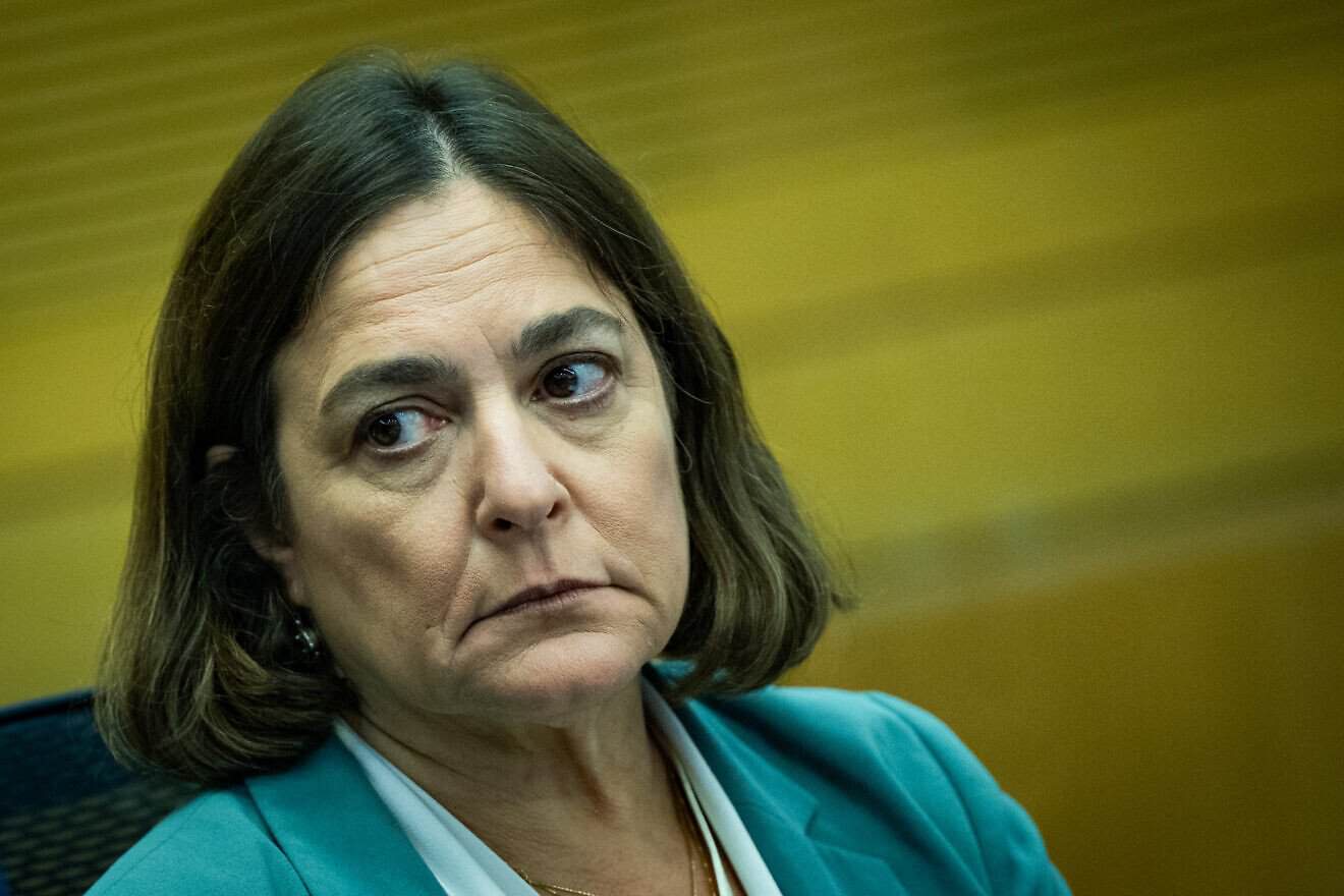 Caroline Glick attends a conference at the Knesset, the Israeli parliament in Jerusalem, Dec. 2, 2024. Photo by Yonatan Sindel/Flash90.