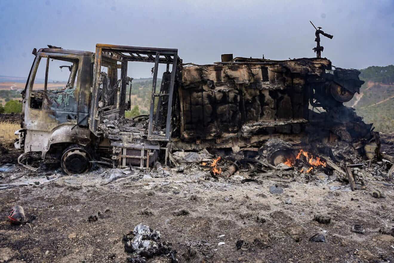 View of the damage caused from a large fire which broke out near moshav Ta'oz, April 23, 2025. (Credit: Avshalom Sassoni/Flash90)