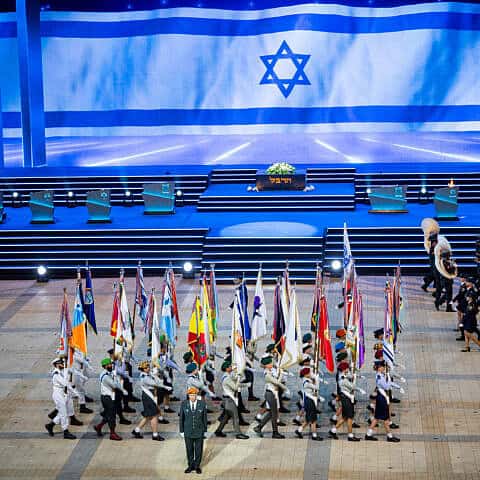 The rehearsal of the 77th Independence Day ceremony, held at Mount Herzl in Jerusalem, April 28, 2025. Photo by Yonatan Sindel/Flash90. The rehearsal of the 77th Independence Day ceremony, held at Mount Herzl in Jerusalem, April 28, 2025. Photo by Yonatan Sindel/Flash90.