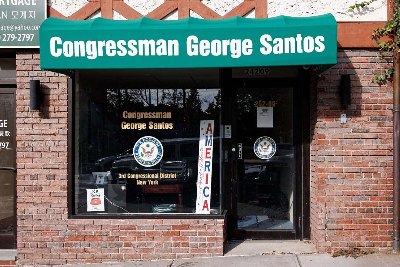 Office of former New York Sen. George Santos, in Douglaston, N.Y., on Nov. 8, 2023. Credit: D. Benjamin Miller via Wikimedia Commons.