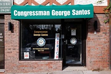 Office of former New York Sen. George Santos, in Douglaston, N.Y., on Nov. 8, 2023. Credit: D. Benjamin Miller via Wikimedia Commons.