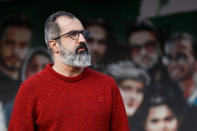 Swedish Parliament member Alireza Akhondi looks on during an opposition rally in solidarity with Iranian people on the 44th anniversary of the Islamic Revolution, in Paris, on Feb. 11, 2023. Photo by Geoffroy Van Der Hasselt/AFP via Getty Images.