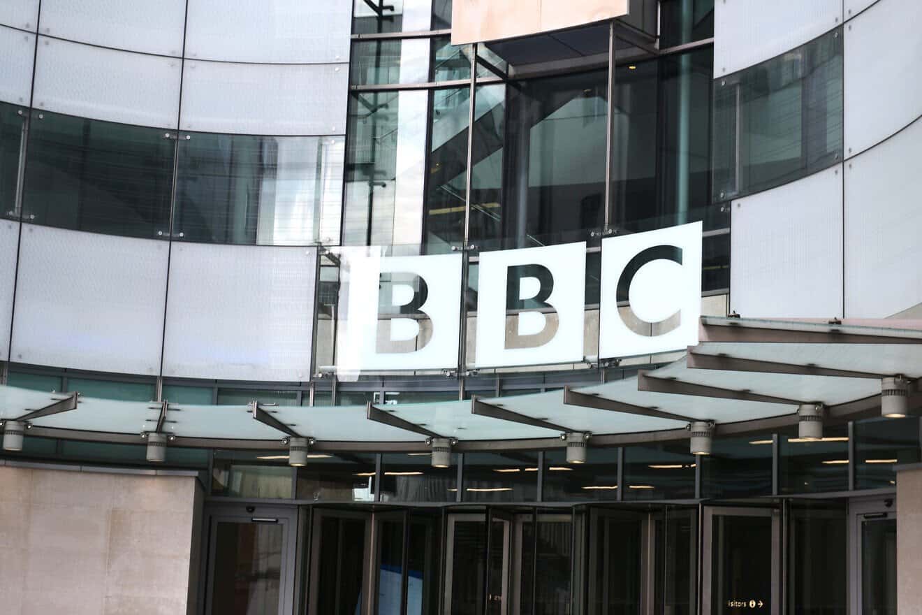 BBC external sign, London, England. Photo by Peter Dazeley/Getty Images.