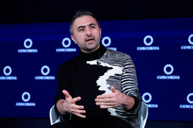 Inflection co-founder Mustafa Suleyman speaks onstage during the 2023 Concordia Annual Summit at Sheraton New York on Sept. 18, 2023 in New York City. Photo by Riccardo Savi/Getty Images for Concordia Summit.