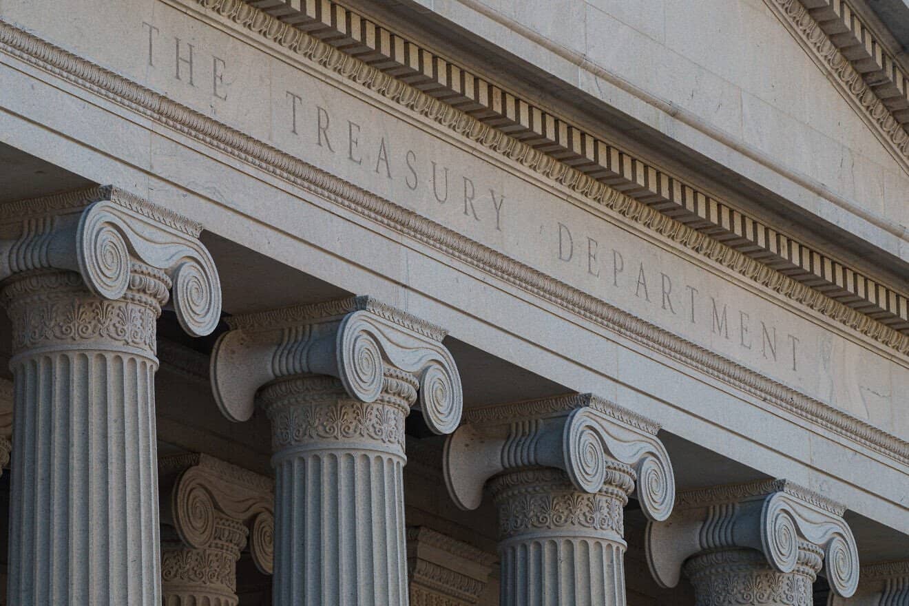 The Treasury Building in Washington, D.C., Jan. 3, 2024. Photo by J.David Ake/Getty Images.