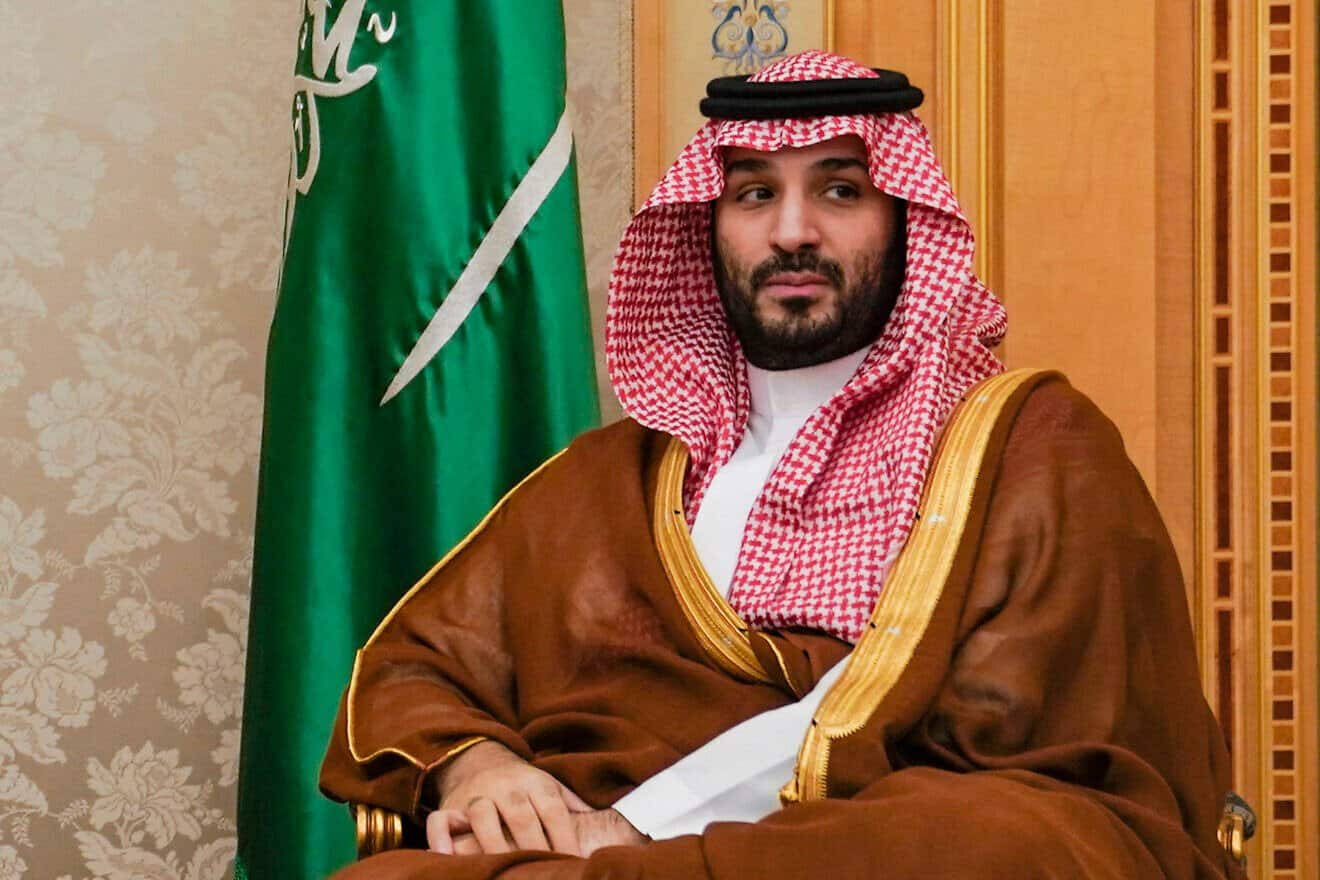 Saudi Arabia's Crown Prince Mohammed bin Salman looks on during his meeting with the U.S. Secretary of State in Riyadh on Oct. 23, 2024. Photo by Nathan Howard/POOL/AFP via Getty Images.