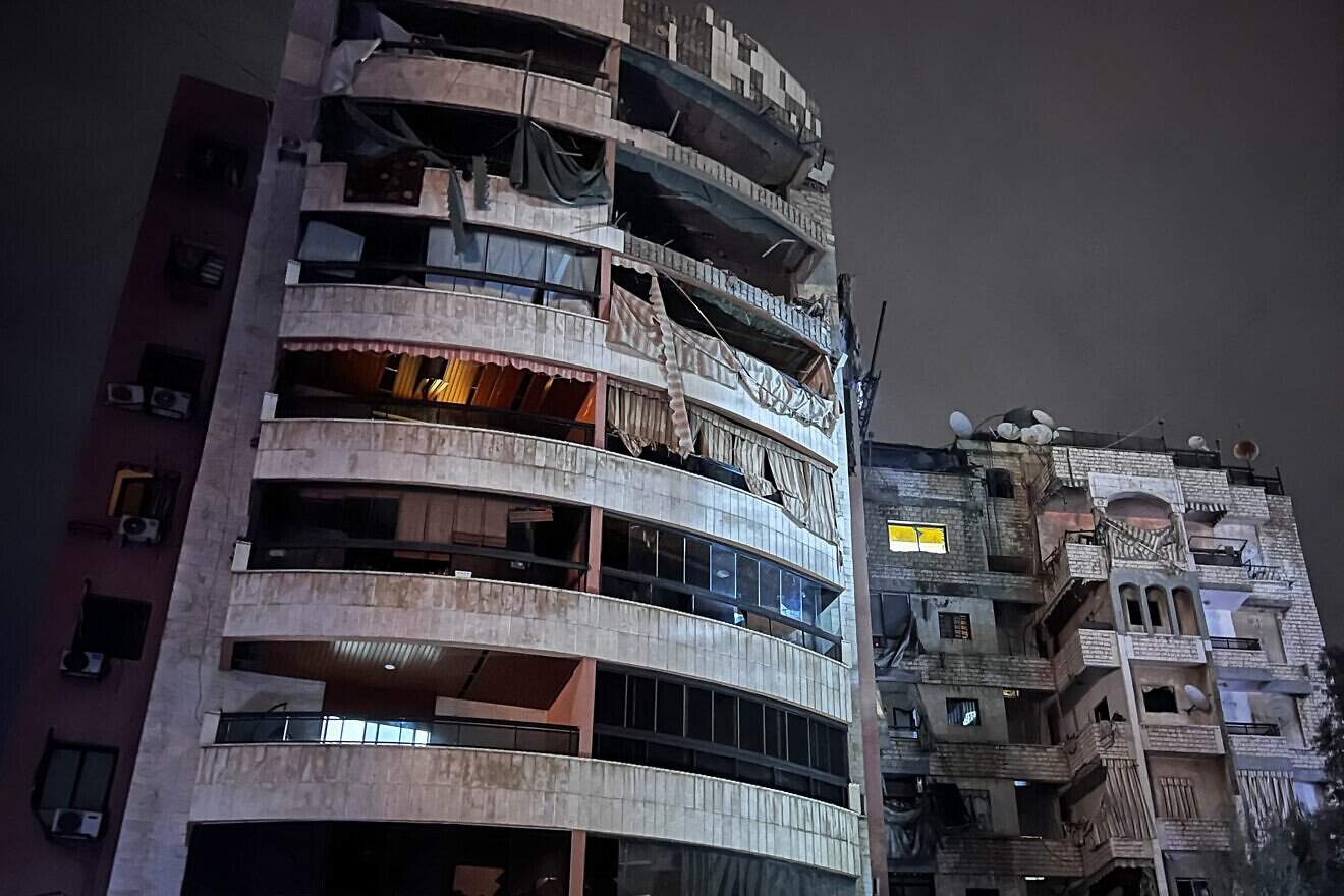 This picture taken early on April 1, 2025 shows a damaged building after an Israeli strike in southern Beirut. Israel's military said it carried out a strike on a southern suburb of the Lebanese capital Beirut targeting a Hezbollah operative, the second such strike since a November ceasefire. Photo by Ibrahim Amro/AFP via Getty Images.