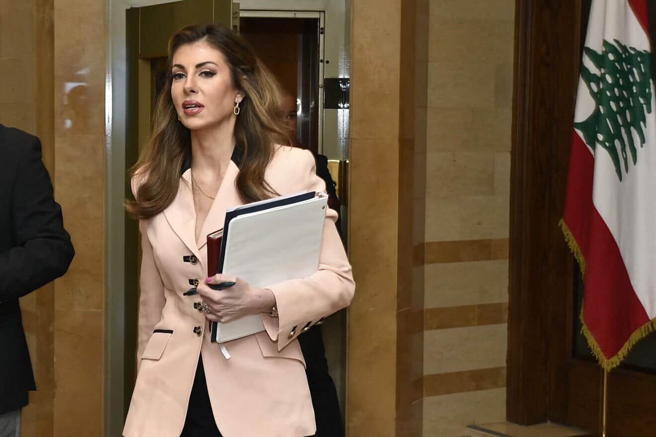 US Deputy Special Envoy for the Middle East Morgan Ortagus arrives for a meeting with Lebanon's parliament speaker in Beirut on April 5, 2025. Photo by AFP via Getty Images.