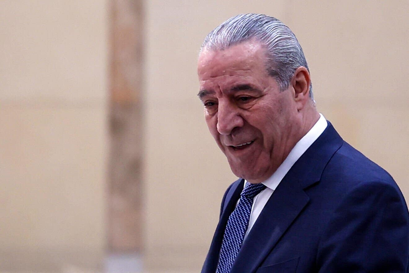 Secretary General of the Executive Committee of the Palestine Liberation Organization (PLO), Hussein al-Sheikh, attends the 32nd PLO Central Council session in Ramallah, on April 23, 2025. Photo by Zain Jaafar/ AFP via Getty Images.