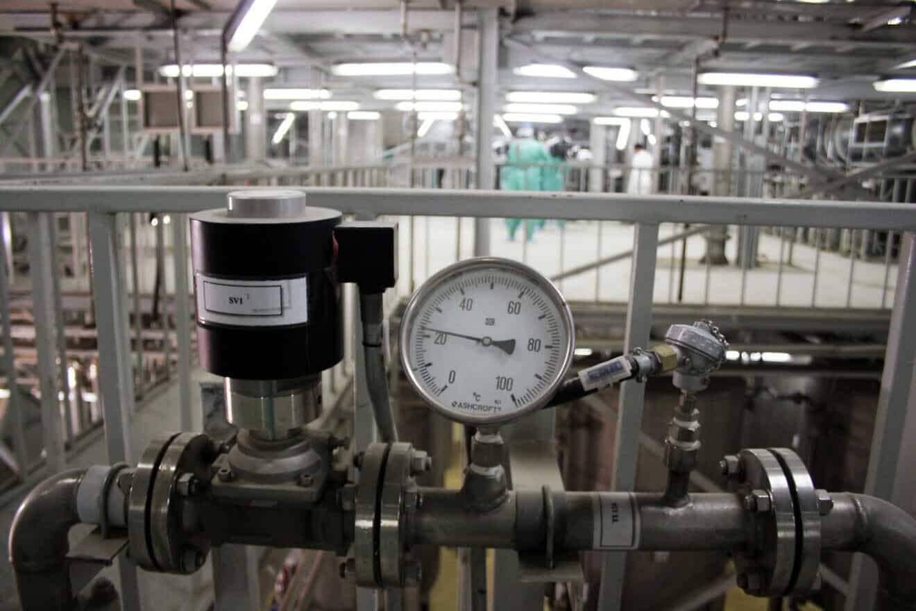 The inside of a uranium conversion facility producing unit just outside the city of Isfahan, about 254 miles south of capital Tehran, Iran, March 30, 2005.  Photo by Getty Images.