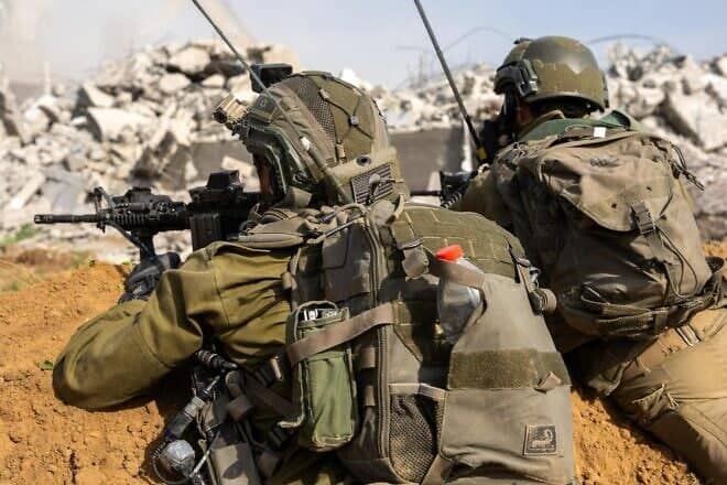 Israeli forces operating in the Tel Sultan neighborhood of Rafah, southern Gaza, March 2025. Credit: IDF.