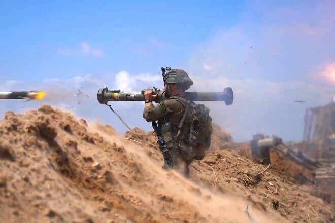 An Israeli soldier during recent combat operations in the Gaza Strip, in an image published on April 12, 2025. Credit: IDF.