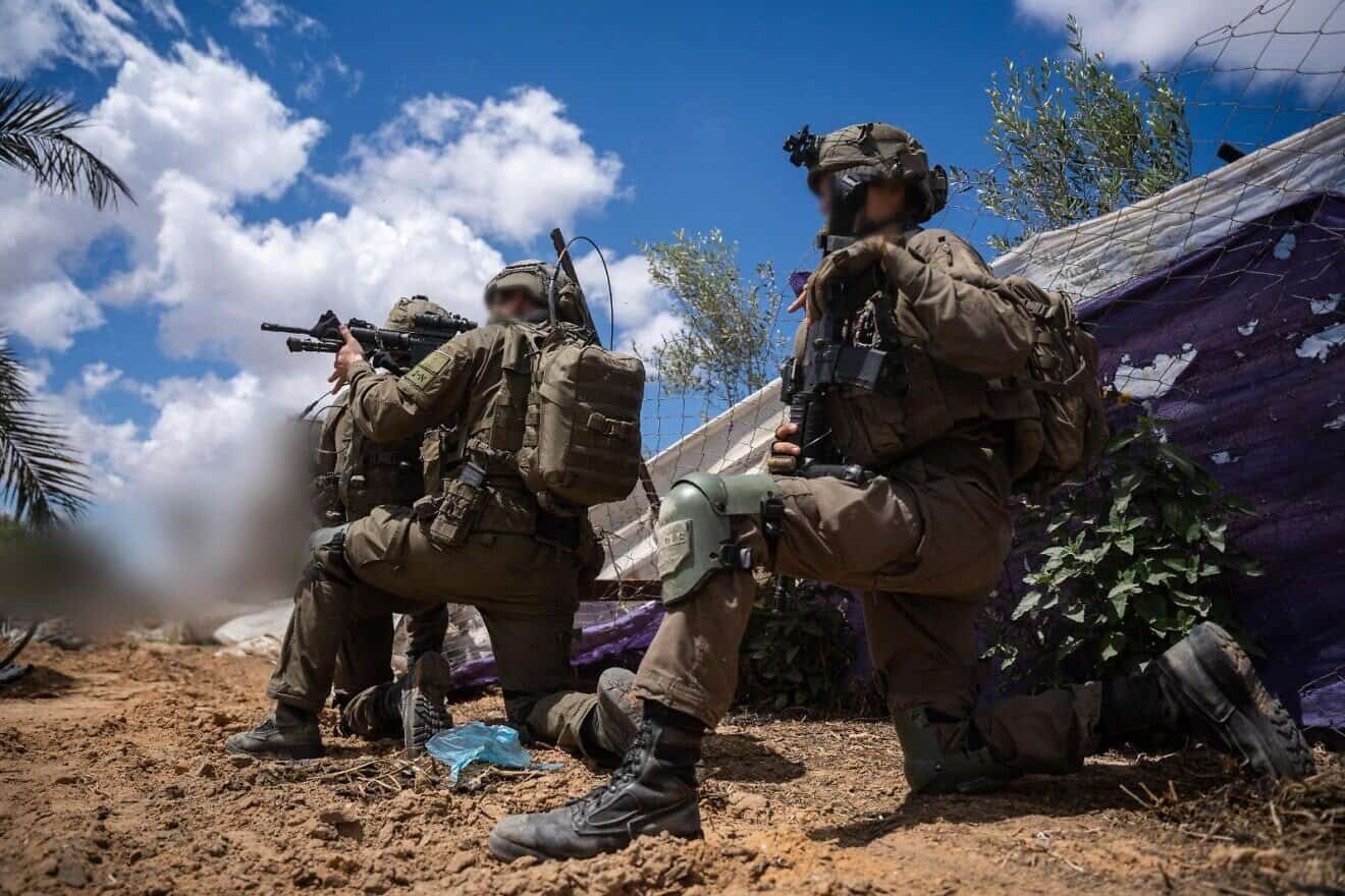 Israeli forces operating in Gaza in an IDF photo published on April 21, 2025.