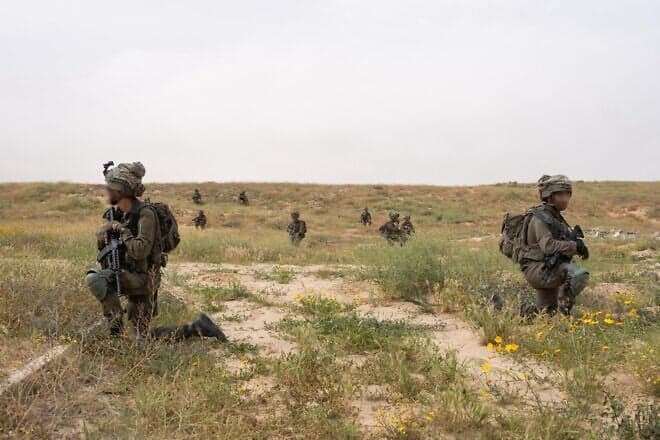 Israeli forces operating in the Gaza Strip in an IDF image published on April 26, 2025.