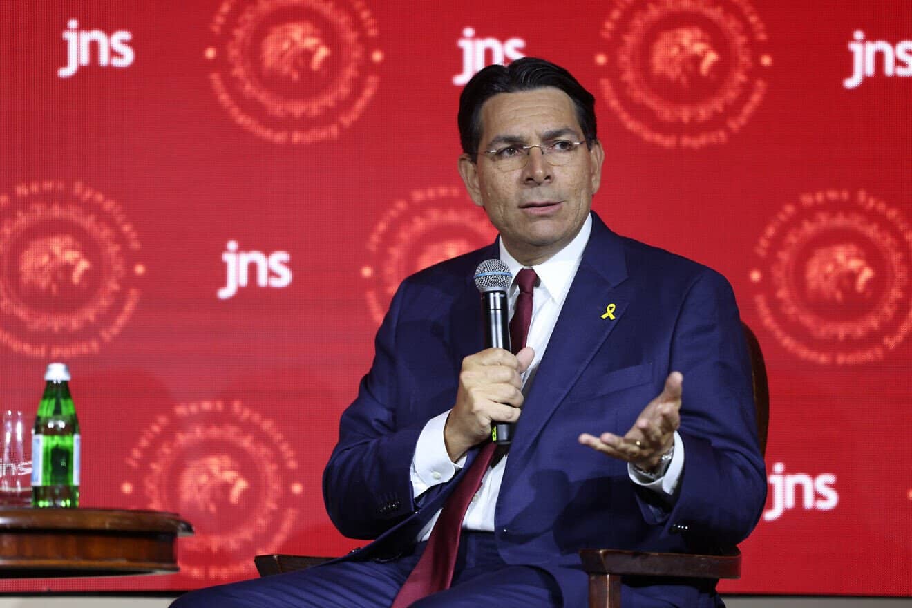 Israeli Ambassador to the U.N. Danny Danon addresses the inaugural JNS International Policy Summit in Jerusalem, April 27, 2025. Photo by Shahar Yurman.