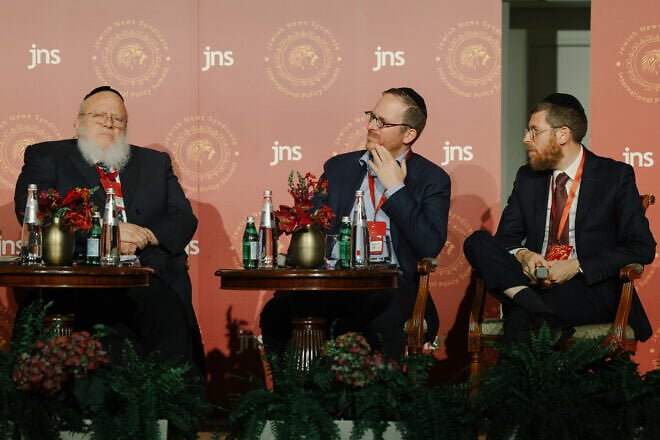 Panelists at the JNS International Policy Summit in Jerusalem discuss the evolving priorities of Israel’s ultra-Orthodox community, April 28, 2025. Photo by Shahar Yurman.