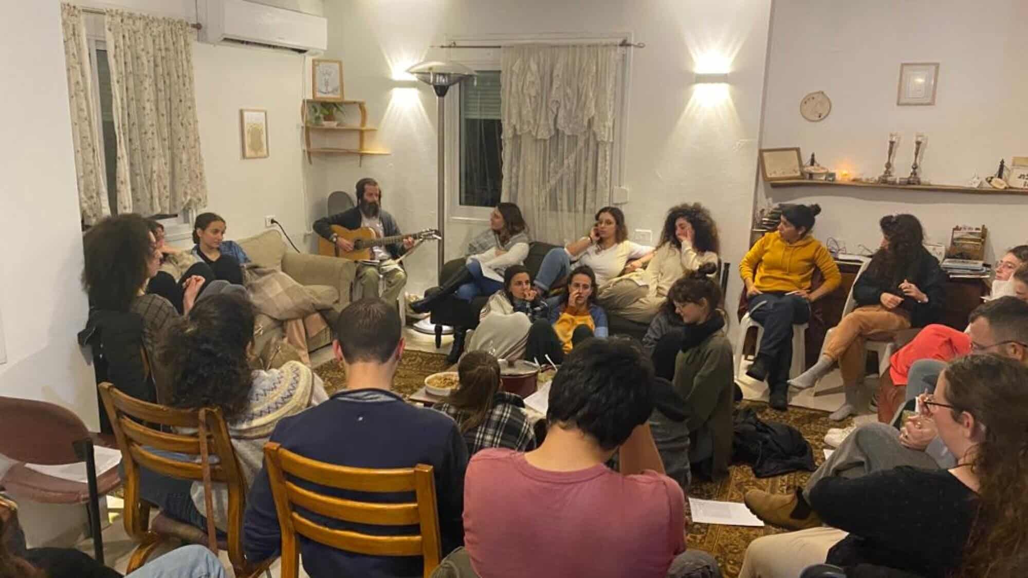A 'Jewish Home' gathering at the Singer family home in Metula. Credit: Courtesy of the Singer family.
