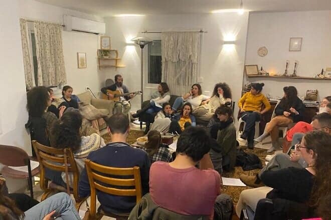 A 'Jewish Home' gathering at the Singer family home in Metula. Credit: Courtesy of the Singer family.