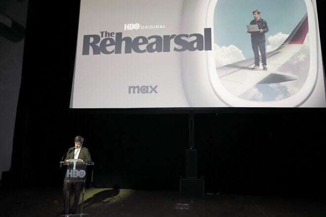 Comedian Nathan Fielder speaks onstage during HBO's “The Rehearsal” S2 Premiere Screening at NeueHouse Hollywood, Calif., on April 14, 2025. Photo by Jeff Kravitz/FilmMagic for HBO.