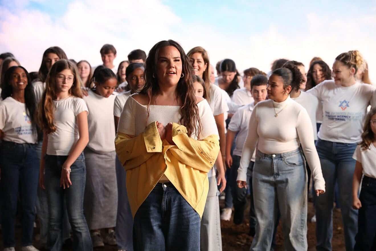 A still image from the Jewish Agency for a new rendition of the iconic song “Chai” by Netta Barzilai. Credit: Michal Sela for the Jewish Agency.