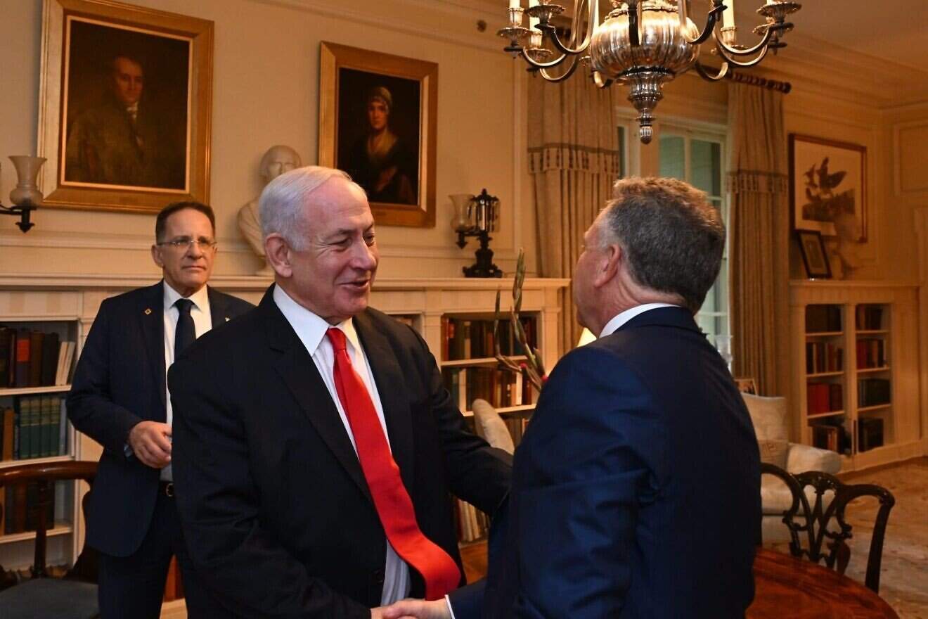 Israeli Prime Minister Benjamin Netanyahu with U.S. Middle East envoy Steve Witkoff at Blair House in Washington, D.C., April 7, 2025. Photo by Avi Ohayon/GPO.