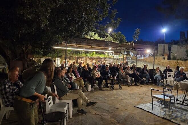 Raphael Ben Shitrit, the father of Staff Sgt. Elroi Ben Shitrit, a 20-year-old combat soldier who fell at Nachal Oz on Oct. 7, 2023, shares his story and his son's legacy at a heritage siter at Moshava Ilaniya. Credit: Courtesy SPIH.