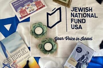 “Shabbat for Israel” kit associated with a new initiative sponsored by Jewish National Fund-USA. Credit: Courtesy.