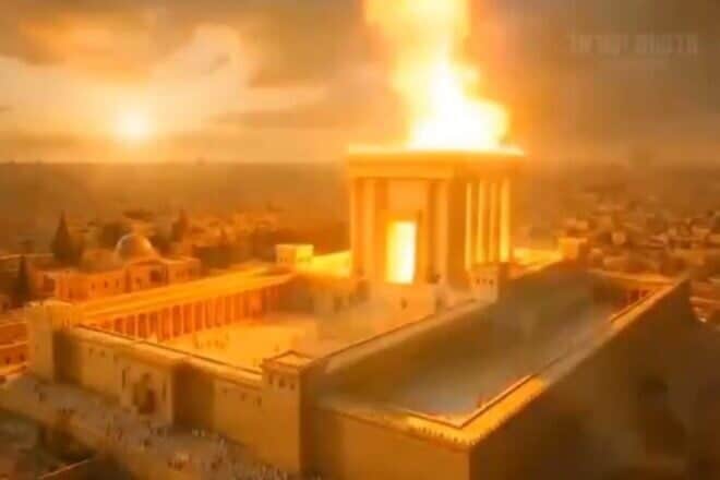 An A.I.-generated video of the Jewish Temple replacing the Dome of the Rock. Source: Screenshot/X.