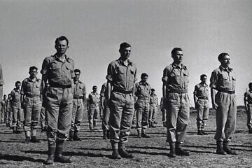 Jewish soldiers during training in Tel Aviv, 1948. Credit: Lazar Dinar, KKL-JNF Photo Archive.