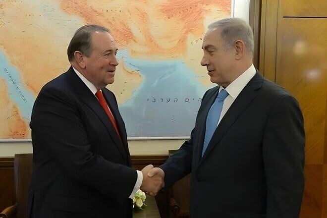 Prime Minister Benjamin Netanyahu welcomes U.S. Ambassador Mike Huckabee, the former governor of Arkansas, meets with Israeli Prime Minister Benjamin Netanyahu in Jerusalem in 2016. Credit: Israeli Prime Minister's Office.