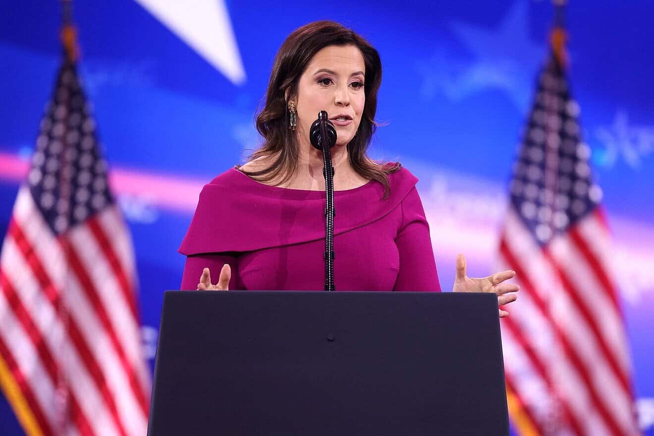Rep. Elise Stefanik (R-N.Y.) speaks at the 2025 Conservative Political Action Conference (CPAC) at the Gaylord National Resort & Convention Center in National Harbor, Md., Feb. 22, 2025. Credit: Gage Skidmore via Wikimedia Commons