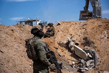 Israeli soldiers operate in the Gaza Strip during the IDF’s “Gideon’s Chariots” campaign, May 2025. Credit: IDF Spokesperson’s Unit.
