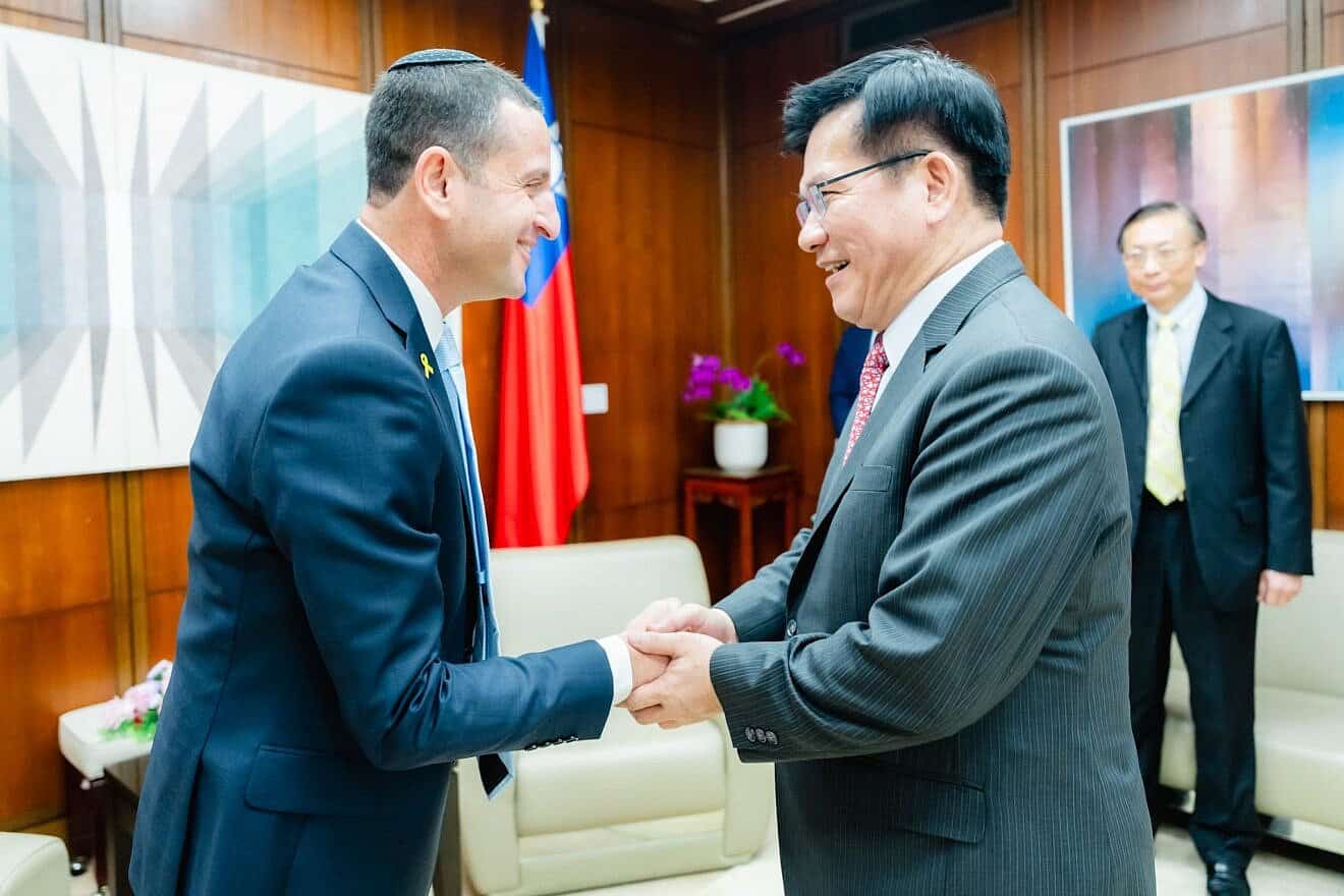 Foreign Minister Lin Chia-lung welcomes an Israeli Knesset delegation led by MK Ohad Tal, May 6, 2025, in Taipei City. Credit: Ministry of Foreign Affairs (Taiwan).