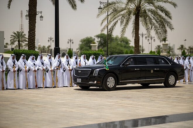 U.S. President Donald Trump participates in a welcome ceremony with Saudi Crown Prince Mohammed Bin Salman Al Saud, also known as MBS, at the Royal Court Palace in Riyadh, Saudi Arabia, on May 13, 2025. Credit: Daniel Torok/White House.