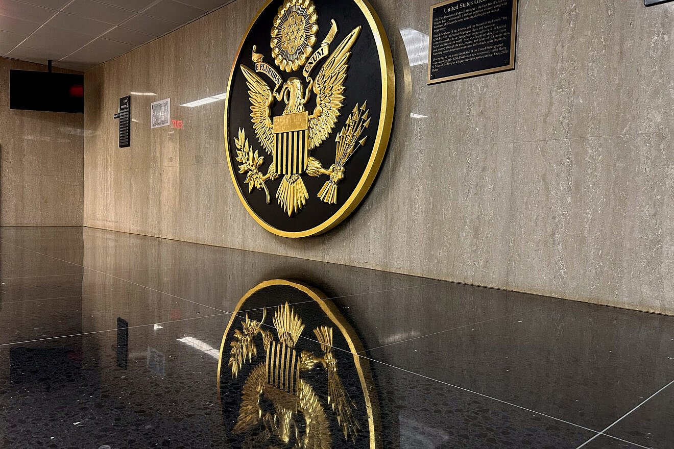 A replica of the U.S. Great Seal is displayed in the Harry S. Truman Building of the U.S. Department of State in Washington, May 12, 2025. Credit: Serkan Gurbuz/U.S. State Department.