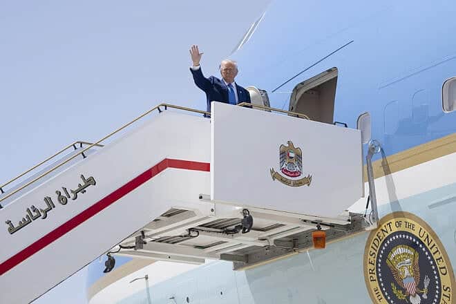 U.S. President Donald Trump waves while boarding Air Force One at Abu Dhabi International Airport in Abu Dhabi, United Arab Emirates, May 16, 2025. Credit: Molly Riley/White House.