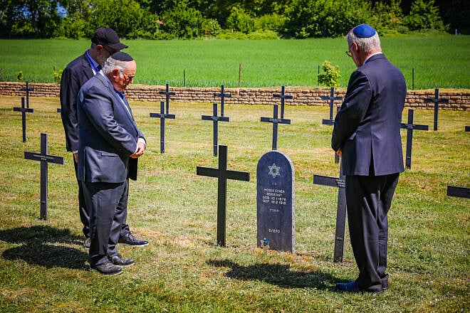 Six headstones for German Jewish World War I soldiers were changed in French cemeteries from Latin crosses to Stars of David due to the efforts of Operation Benjamin in May 2025. Credit: Anibas Photography/Operation Benjamin.