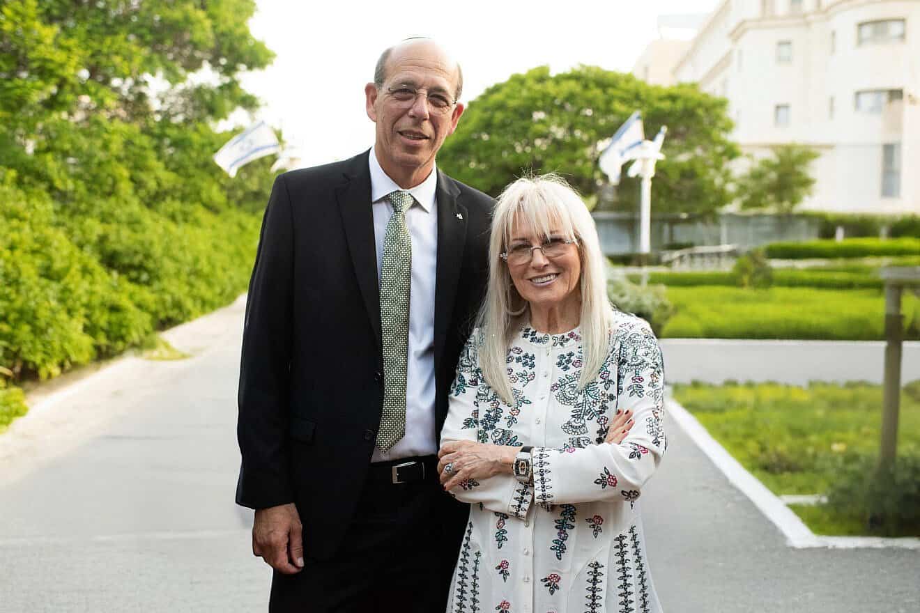 Arie Zaban, president of Bar-Ilan University in Israel, with Dr. Miriam Adelson, co-founder of the Adelson Family Foundation. Photo by Shachar Maman.